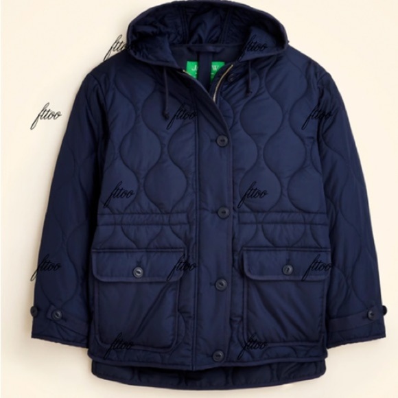 NWT J. Crew Oslo puffer jacket with PrimaLoft® in NAVY - Picture 1 of 13